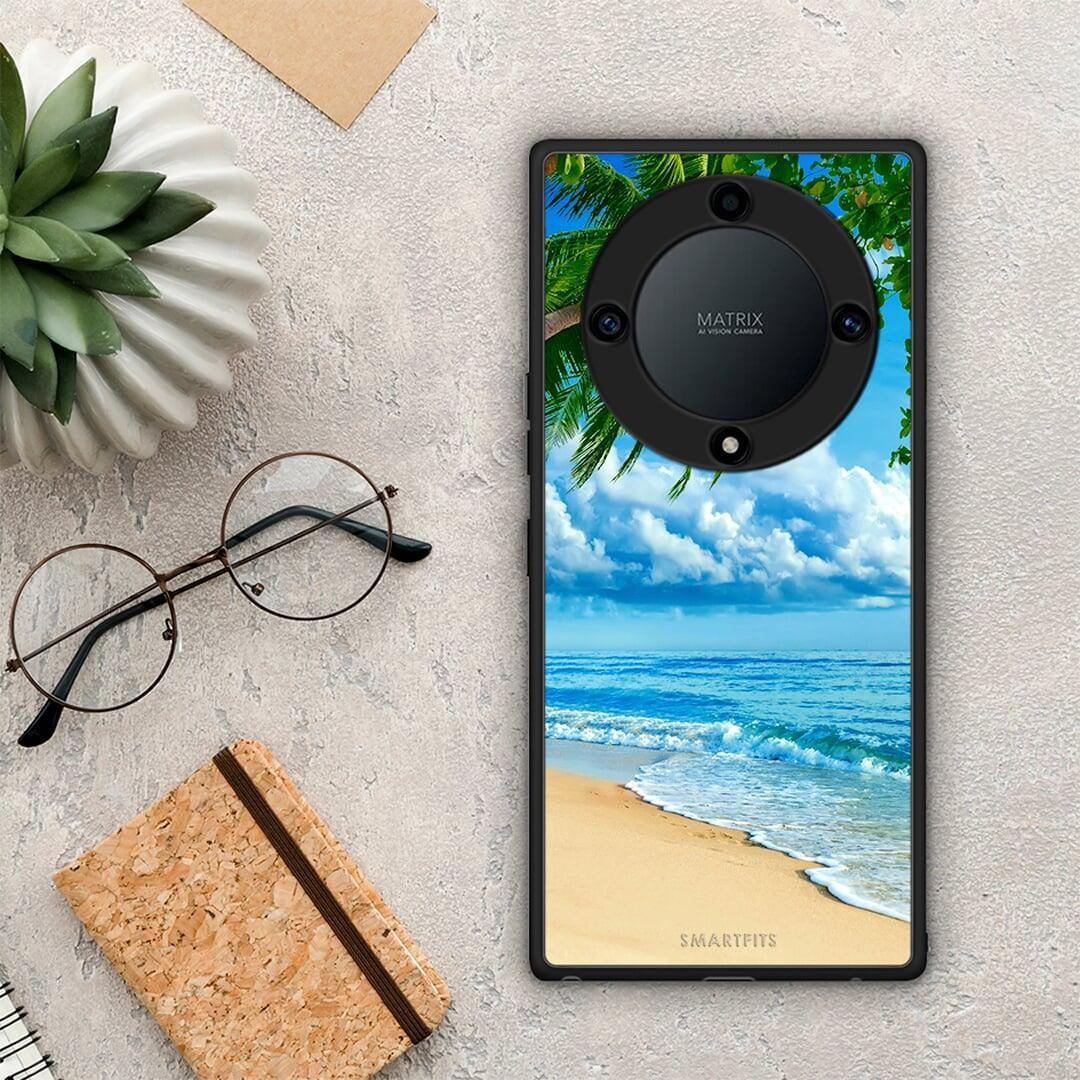 Θήκη Honor Magic5 Lite 5G / X9a Beautiful Beach από τη Smartfits με σχέδιο στο πίσω μέρος και μαύρο περίβλημα | Honor Magic5 Lite 5G / X9a Beautiful Beach Case with Colorful Back and Black Bezels