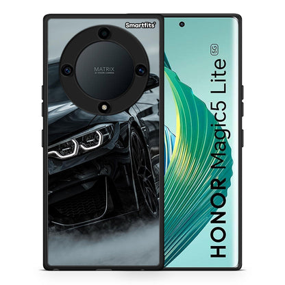 Θήκη Honor Magic5 Lite 5G / X9a Black BMW από τη Smartfits με σχέδιο στο πίσω μέρος και μαύρο περίβλημα | Honor Magic5 Lite 5G / X9a Black BMW Case with Colorful Back and Black Bezels