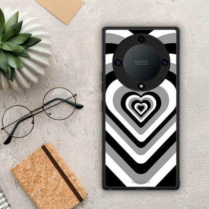 Θήκη Honor Magic5 Lite 5G / X9a Black Hearts από τη Smartfits με σχέδιο στο πίσω μέρος και μαύρο περίβλημα | Honor Magic5 Lite 5G / X9a Black Hearts Case with Colorful Back and Black Bezels