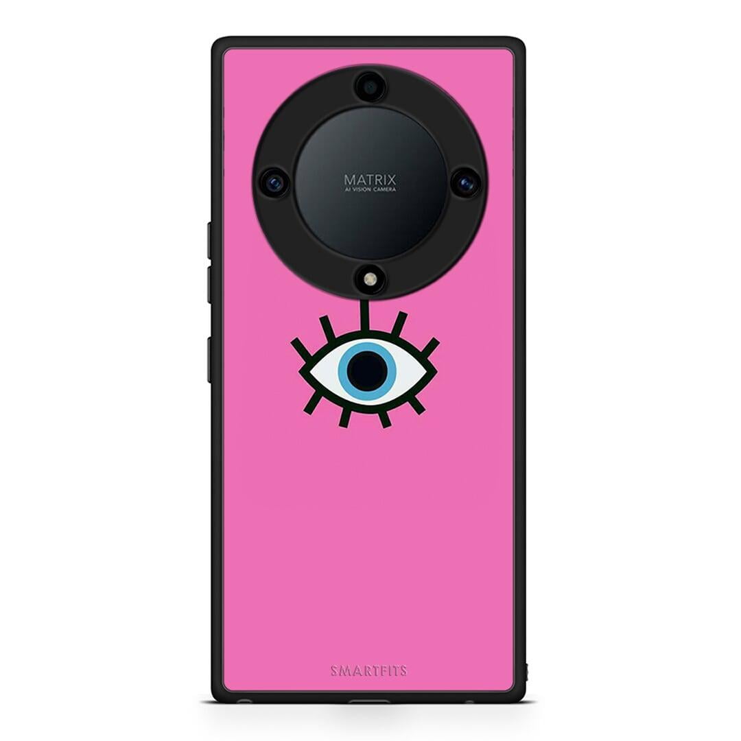 Θήκη Honor Magic5 Lite 5G / X9a Blue Eye Pink από τη Smartfits με σχέδιο στο πίσω μέρος και μαύρο περίβλημα | Honor Magic5 Lite 5G / X9a Blue Eye Pink Case with Colorful Back and Black Bezels