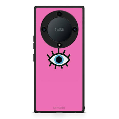 Θήκη Honor Magic5 Lite 5G / X9a Blue Eye Pink από τη Smartfits με σχέδιο στο πίσω μέρος και μαύρο περίβλημα | Honor Magic5 Lite 5G / X9a Blue Eye Pink Case with Colorful Back and Black Bezels