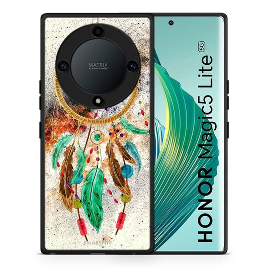 Θήκη Honor Magic5 Lite 5G / X9a Boho DreamCatcher από τη Smartfits με σχέδιο στο πίσω μέρος και μαύρο περίβλημα | Honor Magic5 Lite 5G / X9a Boho DreamCatcher Case with Colorful Back and Black Bezels
