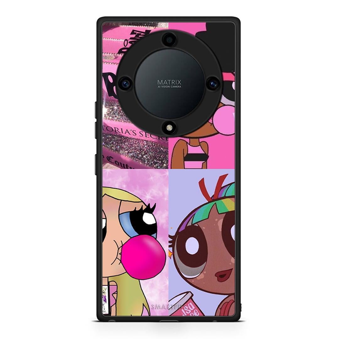 Θήκη Honor Magic5 Lite 5G / X9a Bubble Girls από τη Smartfits με σχέδιο στο πίσω μέρος και μαύρο περίβλημα | Honor Magic5 Lite 5G / X9a Bubble Girls Case with Colorful Back and Black Bezels