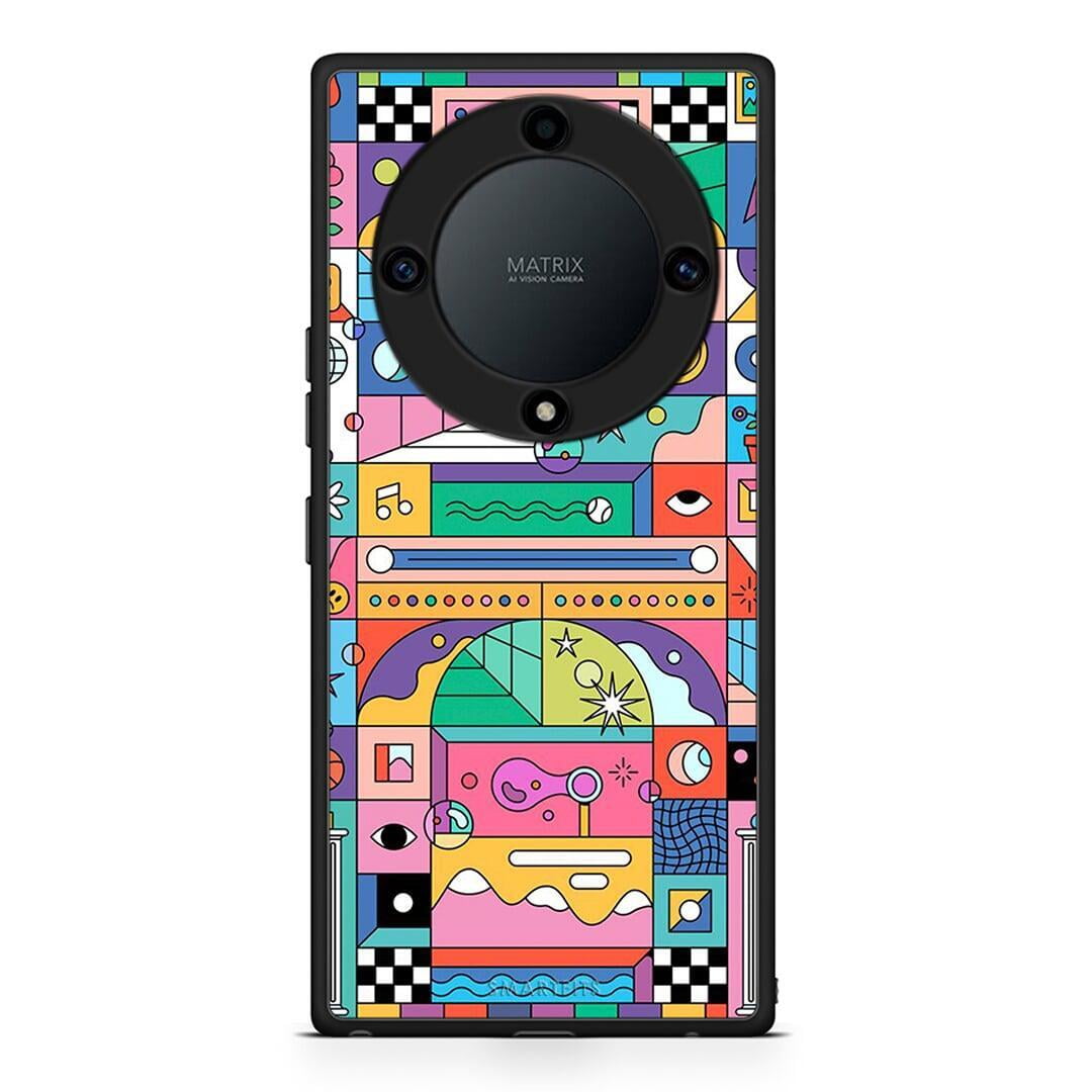 Θήκη Honor Magic5 Lite 5G / X9a Bubbles Soap από τη Smartfits με σχέδιο στο πίσω μέρος και μαύρο περίβλημα | Honor Magic5 Lite 5G / X9a Bubbles Soap Case with Colorful Back and Black Bezels