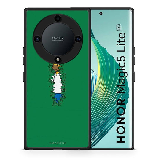 Θήκη Honor Magic5 Lite 5G / X9a Bush Man από τη Smartfits με σχέδιο στο πίσω μέρος και μαύρο περίβλημα | Honor Magic5 Lite 5G / X9a Bush Man Case with Colorful Back and Black Bezels