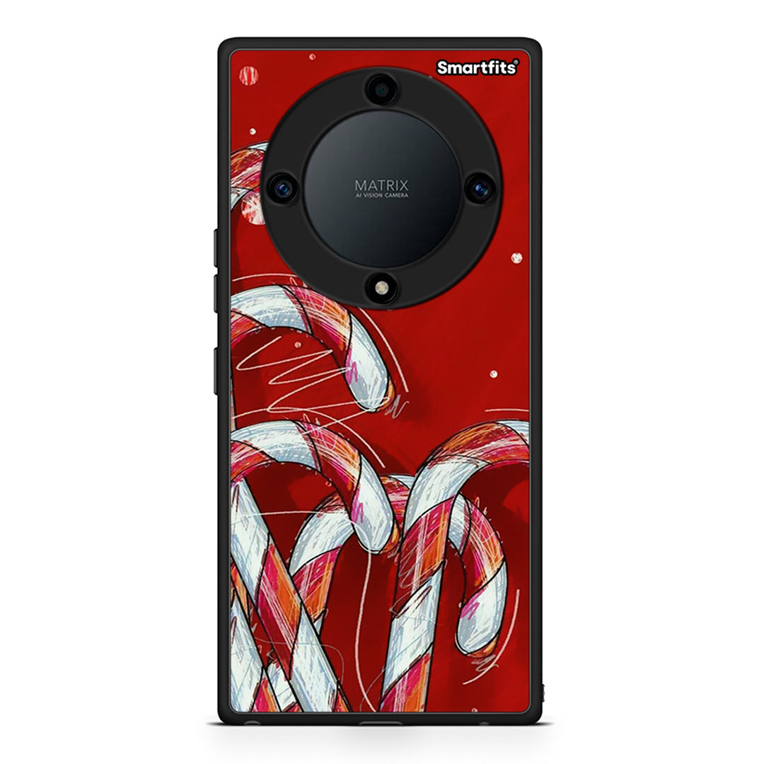 Θήκη Honor Magic5 Lite 5G / X9a Candy Cane από τη Smartfits με σχέδιο στο πίσω μέρος και μαύρο περίβλημα | Honor Magic5 Lite 5G / X9a Candy Cane Case with Colorful Back and Black Bezels