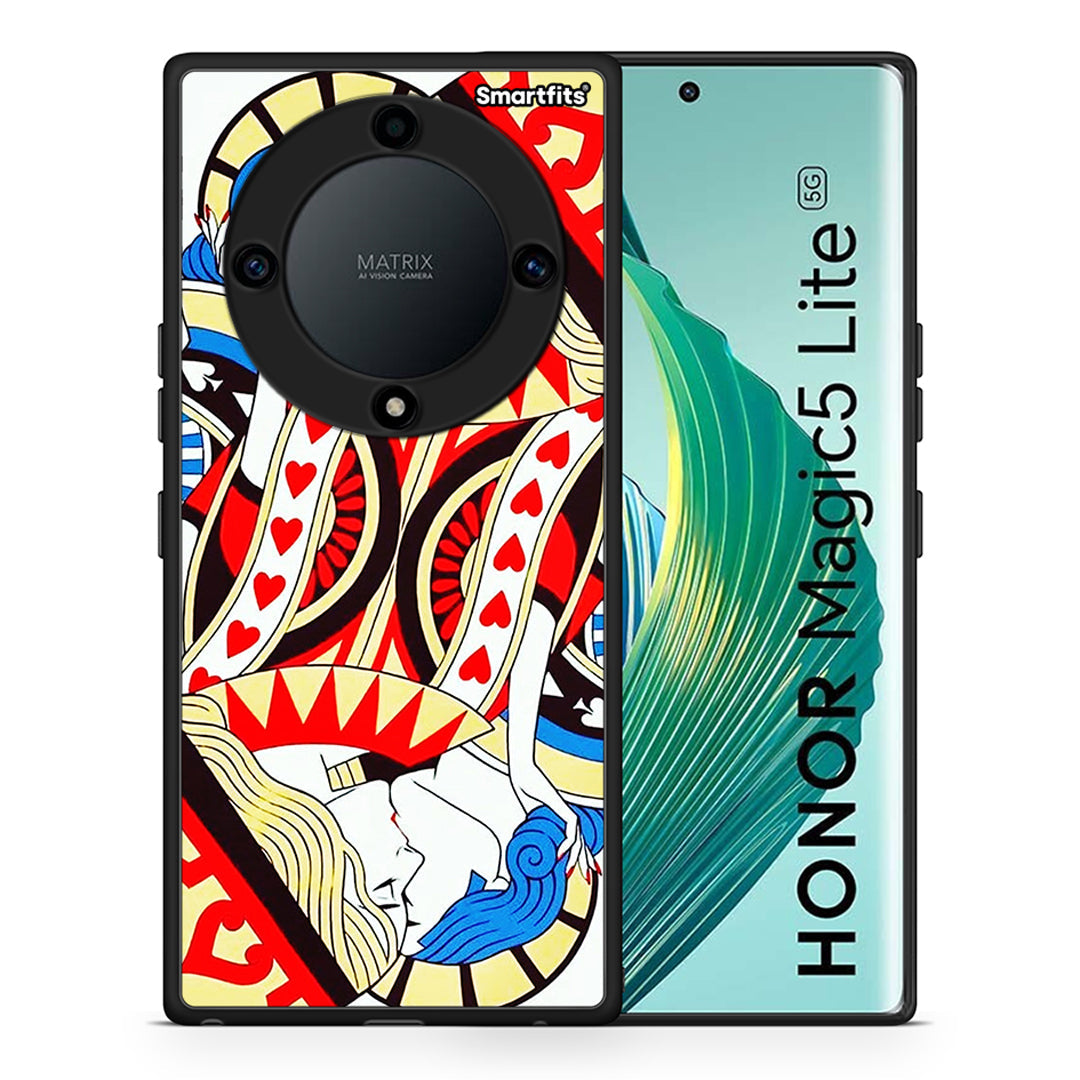 Θήκη Honor Magic5 Lite 5G / X9a Card Love από τη Smartfits με σχέδιο στο πίσω μέρος και μαύρο περίβλημα | Honor Magic5 Lite 5G / X9a Card Love Case with Colorful Back and Black Bezels