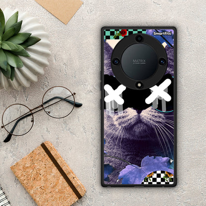 Θήκη Honor Magic5 Lite 5G / X9a Cat Collage από τη Smartfits με σχέδιο στο πίσω μέρος και μαύρο περίβλημα | Honor Magic5 Lite 5G / X9a Cat Collage Case with Colorful Back and Black Bezels