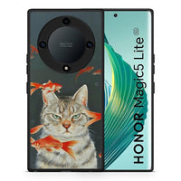 Thumbnail for Θήκη Honor Magic5 Lite 5G / X9a Cat Goldfish από τη Smartfits με σχέδιο στο πίσω μέρος και μαύρο περίβλημα | Honor Magic5 Lite 5G / X9a Cat Goldfish Case with Colorful Back and Black Bezels