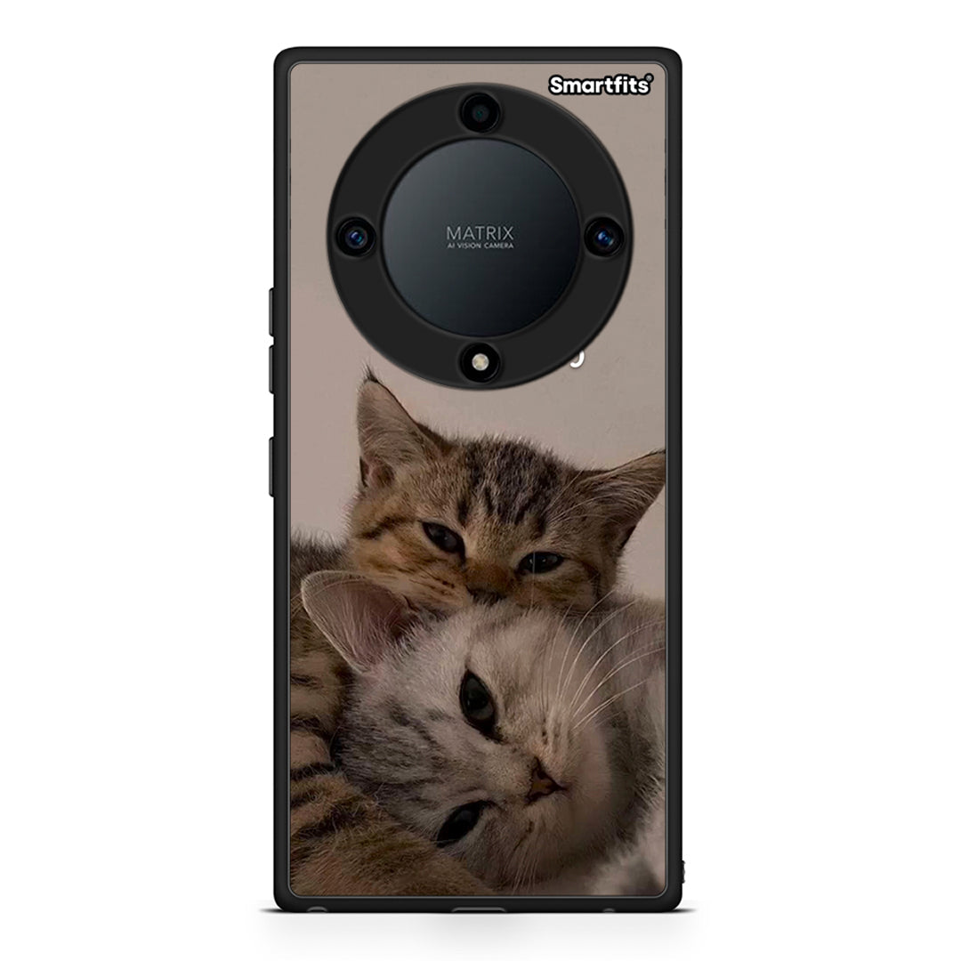 Θήκη Honor Magic5 Lite 5G / X9a Cats In Love από τη Smartfits με σχέδιο στο πίσω μέρος και μαύρο περίβλημα | Honor Magic5 Lite 5G / X9a Cats In Love Case with Colorful Back and Black Bezels