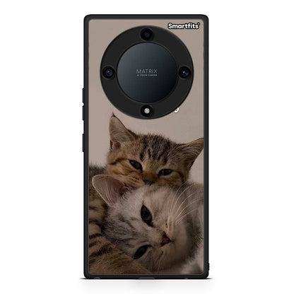 Θήκη Honor Magic5 Lite 5G / X9a Cats In Love από τη Smartfits με σχέδιο στο πίσω μέρος και μαύρο περίβλημα | Honor Magic5 Lite 5G / X9a Cats In Love Case with Colorful Back and Black Bezels