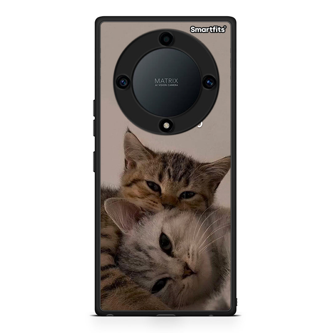 Θήκη Honor Magic5 Lite 5G / X40 / X9a Cats In Love από τη Smartfits με σχέδιο στο πίσω μέρος και μαύρο περίβλημα | Honor Magic5 Lite 5G / X40 / X9a Cats In Love Case with Colorful Back and Black Bezels