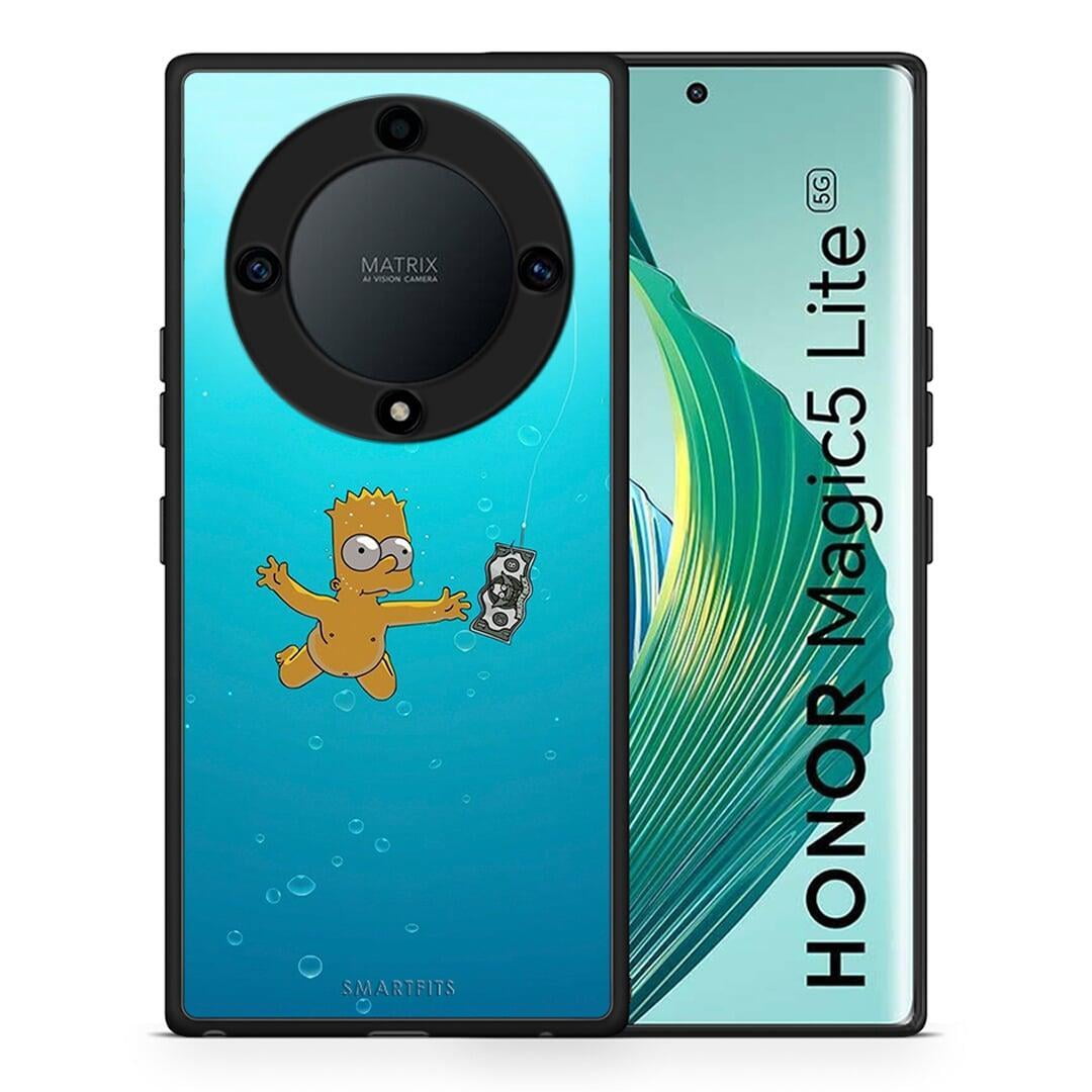 Θήκη Honor Magic5 Lite 5G / X9a Chasing Money από τη Smartfits με σχέδιο στο πίσω μέρος και μαύρο περίβλημα | Honor Magic5 Lite 5G / X9a Chasing Money Case with Colorful Back and Black Bezels