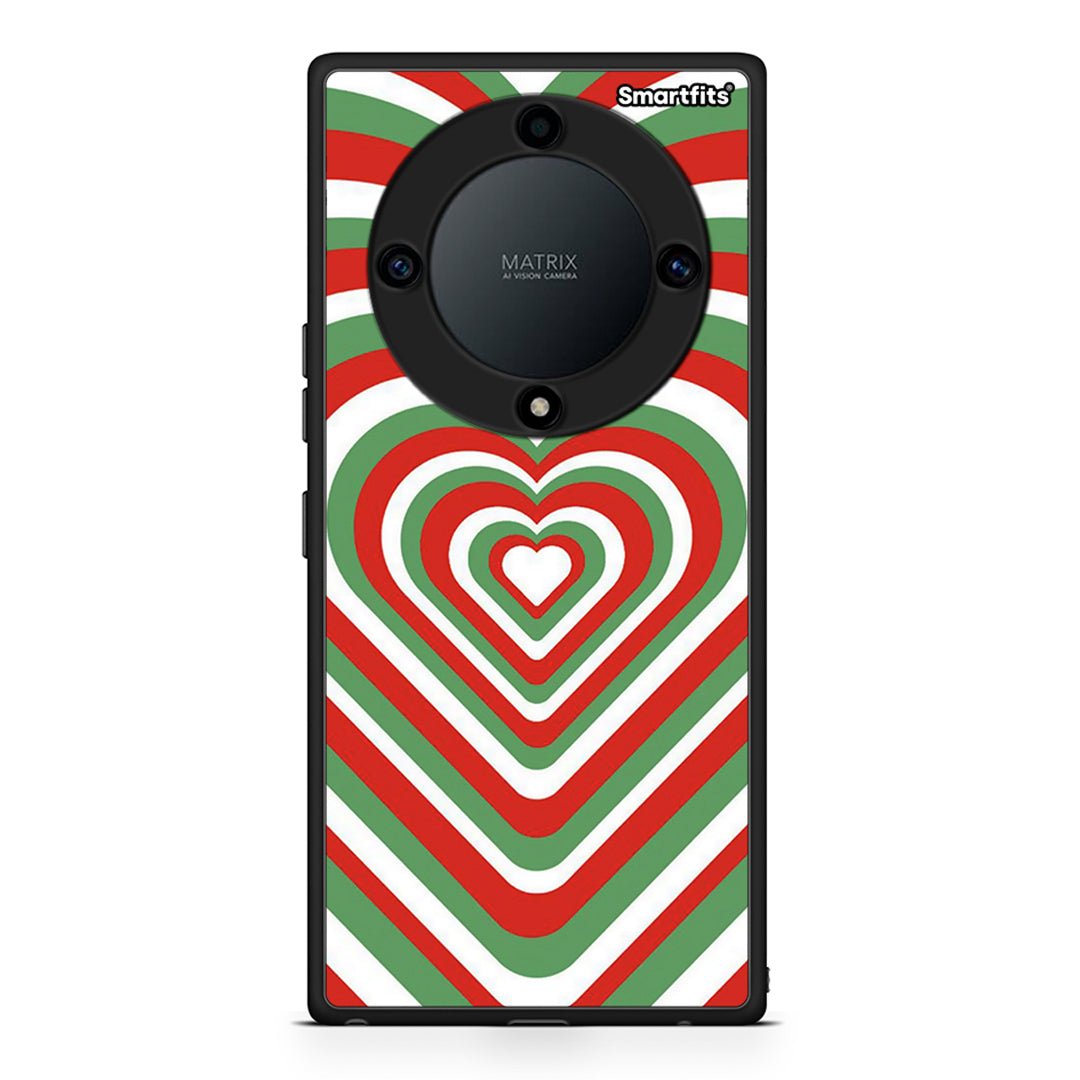 Θήκη Honor Magic5 Lite 5G / X9a Christmas Hearts από τη Smartfits με σχέδιο στο πίσω μέρος και μαύρο περίβλημα | Honor Magic5 Lite 5G / X9a Christmas Hearts Case with Colorful Back and Black Bezels