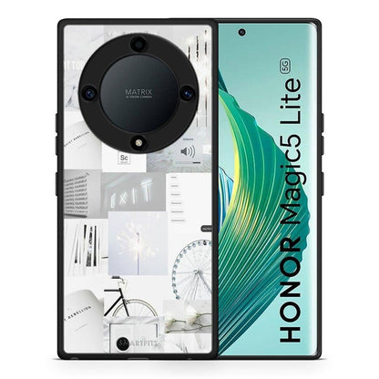 Θήκη Honor Magic5 Lite 5G / X9a Collage Make Me Wonder από τη Smartfits με σχέδιο στο πίσω μέρος και μαύρο περίβλημα | Honor Magic5 Lite 5G / X9a Collage Make Me Wonder Case with Colorful Back and Black Bezels
