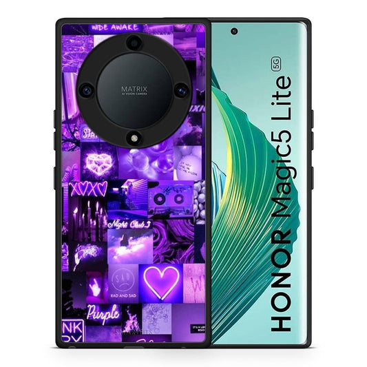 Θήκη Honor Magic5 Lite 5G / X9a Collage Stay Wild από τη Smartfits με σχέδιο στο πίσω μέρος και μαύρο περίβλημα | Honor Magic5 Lite 5G / X9a Collage Stay Wild Case with Colorful Back and Black Bezels