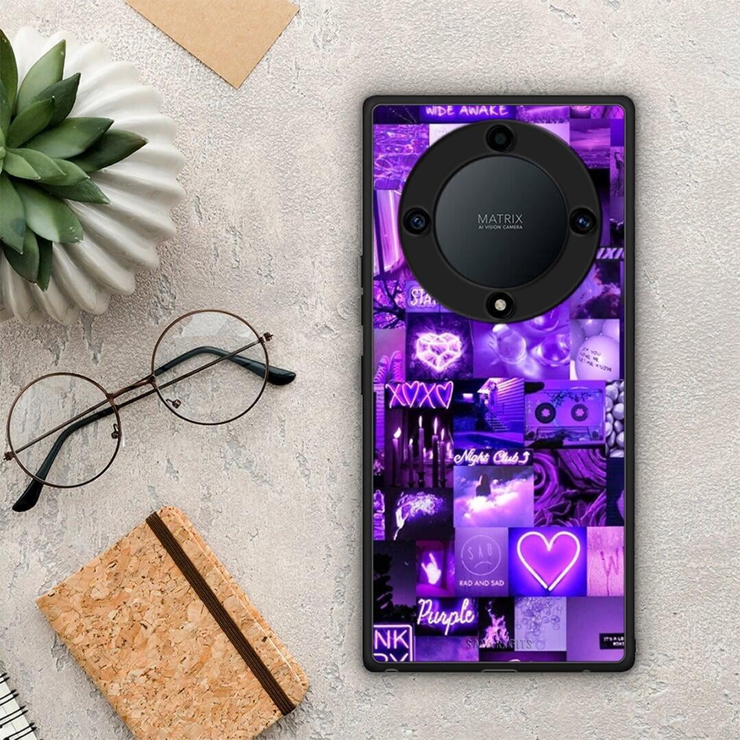 Θήκη Honor Magic5 Lite 5G / X9a Collage Stay Wild από τη Smartfits με σχέδιο στο πίσω μέρος και μαύρο περίβλημα | Honor Magic5 Lite 5G / X9a Collage Stay Wild Case with Colorful Back and Black Bezels