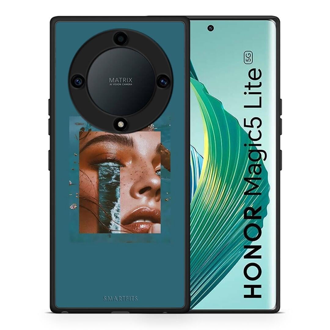 Θήκη Honor Magic5 Lite 5G / X9a Cry An Ocean από τη Smartfits με σχέδιο στο πίσω μέρος και μαύρο περίβλημα | Honor Magic5 Lite 5G / X9a Cry An Ocean Case with Colorful Back and Black Bezels