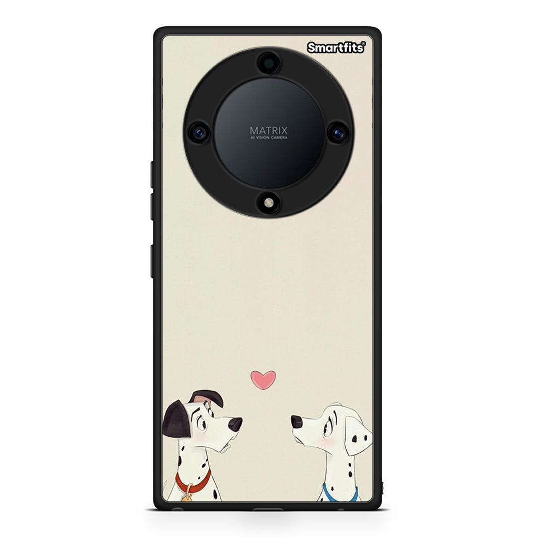 Θήκη Honor Magic5 Lite 5G / X9a Dalmatians Love από τη Smartfits με σχέδιο στο πίσω μέρος και μαύρο περίβλημα | Honor Magic5 Lite 5G / X9a Dalmatians Love Case with Colorful Back and Black Bezels