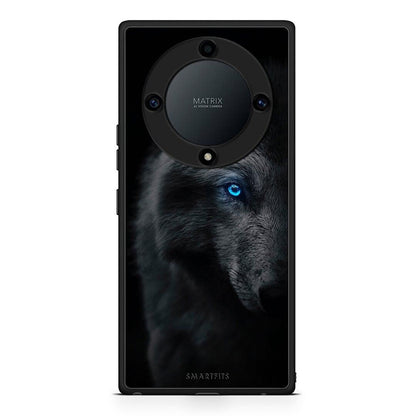 Θήκη Honor Magic5 Lite 5G / X9a Dark Wolf από τη Smartfits με σχέδιο στο πίσω μέρος και μαύρο περίβλημα | Honor Magic5 Lite 5G / X9a Dark Wolf Case with Colorful Back and Black Bezels