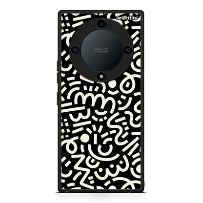 Θήκη Honor Magic5 Lite 5G / X9a Doodle Art από τη Smartfits με σχέδιο στο πίσω μέρος και μαύρο περίβλημα | Honor Magic5 Lite 5G / X9a Doodle Art Case with Colorful Back and Black Bezels