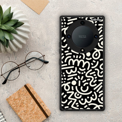 Θήκη Honor Magic5 Lite 5G / X9a Doodle Art από τη Smartfits με σχέδιο στο πίσω μέρος και μαύρο περίβλημα | Honor Magic5 Lite 5G / X9a Doodle Art Case with Colorful Back and Black Bezels