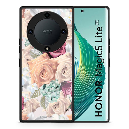 Θήκη Honor Magic5 Lite 5G / X9a Floral Bouquet από τη Smartfits με σχέδιο στο πίσω μέρος και μαύρο περίβλημα | Honor Magic5 Lite 5G / X9a Floral Bouquet Case with Colorful Back and Black Bezels