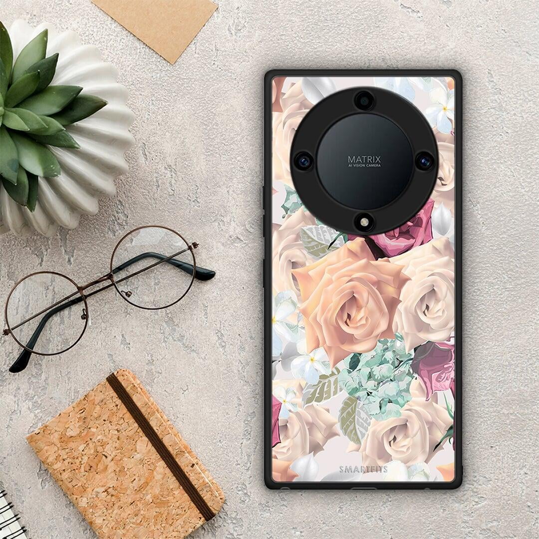 Θήκη Honor Magic5 Lite 5G / X9a Floral Bouquet από τη Smartfits με σχέδιο στο πίσω μέρος και μαύρο περίβλημα | Honor Magic5 Lite 5G / X9a Floral Bouquet Case with Colorful Back and Black Bezels