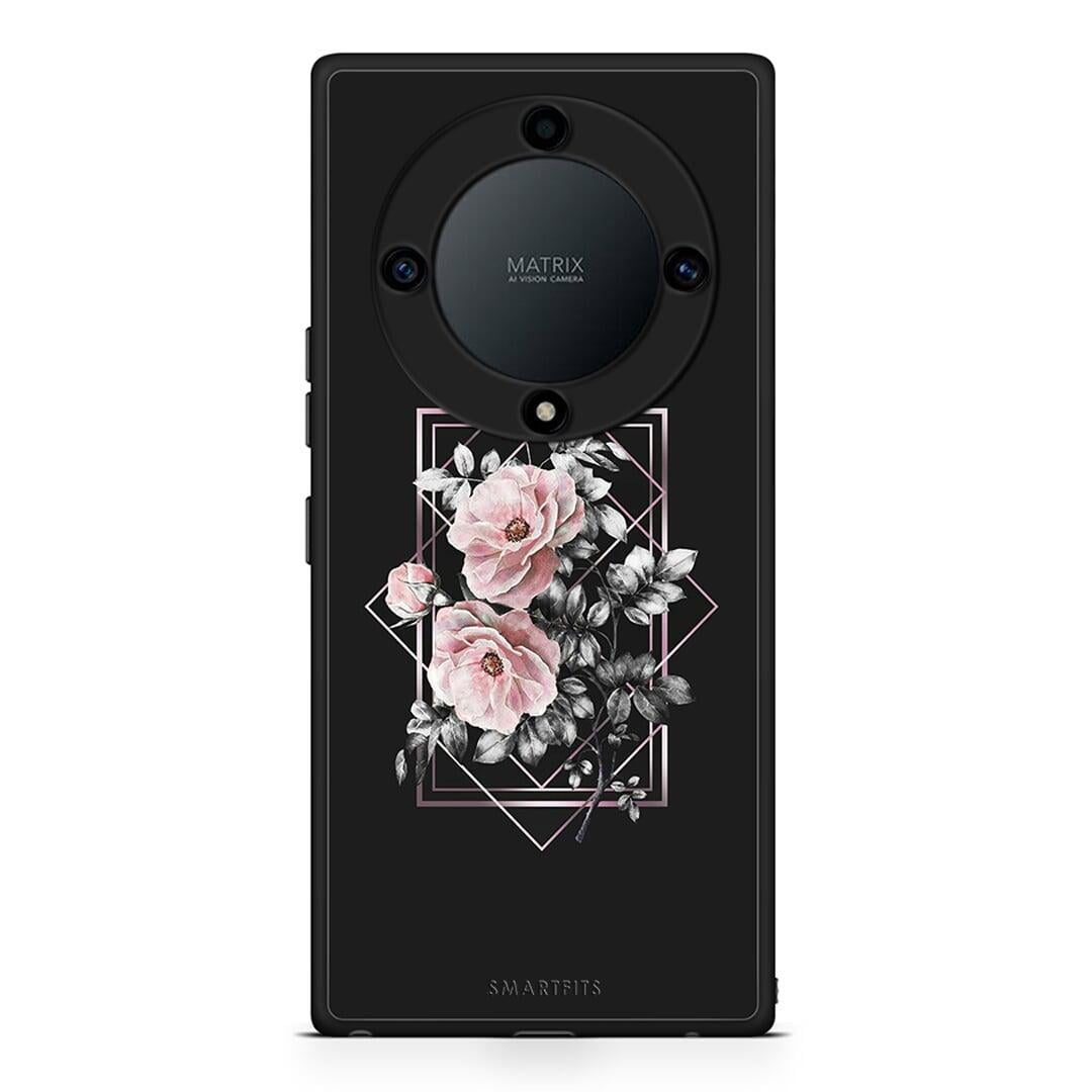 Θήκη Honor Magic5 Lite 5G / X9a Flower Frame από τη Smartfits με σχέδιο στο πίσω μέρος και μαύρο περίβλημα | Honor Magic5 Lite 5G / X9a Flower Frame Case with Colorful Back and Black Bezels