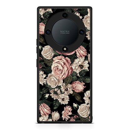 Θήκη Honor Magic5 Lite 5G / X9a Flower Wild Roses από τη Smartfits με σχέδιο στο πίσω μέρος και μαύρο περίβλημα | Honor Magic5 Lite 5G / X9a Flower Wild Roses Case with Colorful Back and Black Bezels