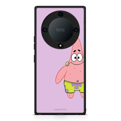 Θήκη Honor Magic5 Lite 5G / X9a Friends Patrick από τη Smartfits με σχέδιο στο πίσω μέρος και μαύρο περίβλημα | Honor Magic5 Lite 5G / X9a Friends Patrick Case with Colorful Back and Black Bezels