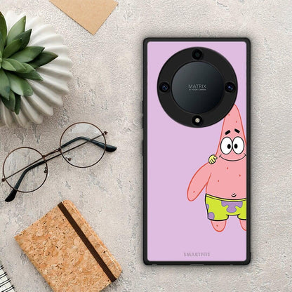 Θήκη Honor Magic5 Lite 5G / X9a Friends Patrick από τη Smartfits με σχέδιο στο πίσω μέρος και μαύρο περίβλημα | Honor Magic5 Lite 5G / X9a Friends Patrick Case with Colorful Back and Black Bezels