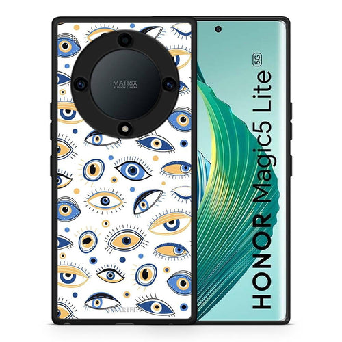 Θήκη Honor Magic5 Lite 5G / X9a Ftou Ftou από τη Smartfits με σχέδιο στο πίσω μέρος και μαύρο περίβλημα | Honor Magic5 Lite 5G / X9a Ftou Ftou Case with Colorful Back and Black Bezels