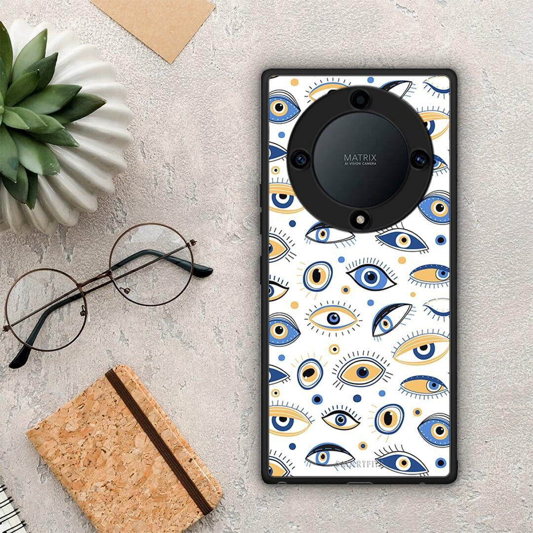 Θήκη Honor Magic5 Lite 5G / X9a Ftou Ftou από τη Smartfits με σχέδιο στο πίσω μέρος και μαύρο περίβλημα | Honor Magic5 Lite 5G / X9a Ftou Ftou Case with Colorful Back and Black Bezels