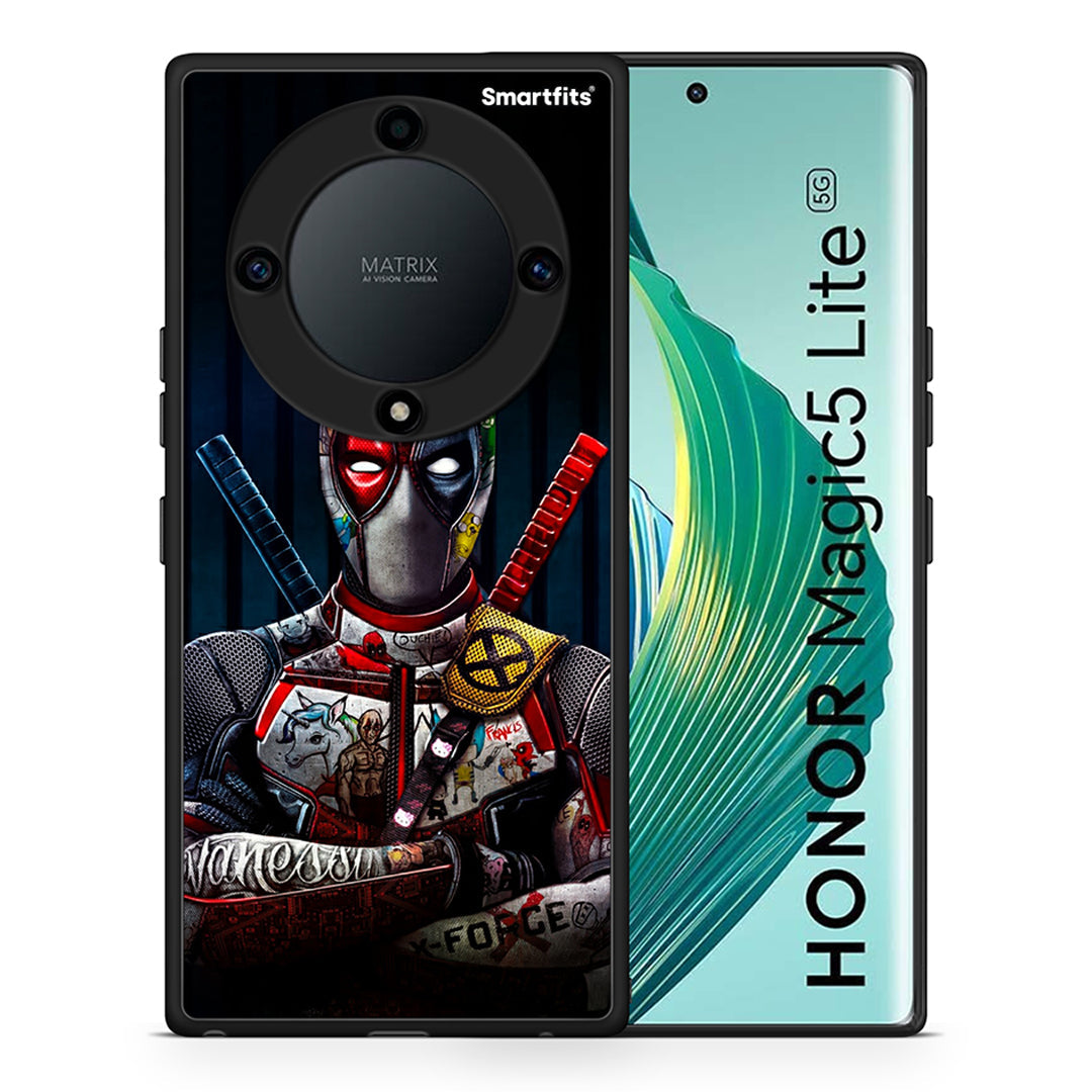 Θήκη Honor Magic5 Lite 5G / X9a Funny Guy από τη Smartfits με σχέδιο στο πίσω μέρος και μαύρο περίβλημα | Honor Magic5 Lite 5G / X9a Funny Guy Case with Colorful Back and Black Bezels