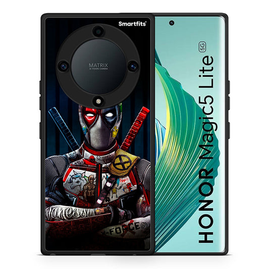 Θήκη Honor Magic5 Lite 5G / X9a Funny Guy από τη Smartfits με σχέδιο στο πίσω μέρος και μαύρο περίβλημα | Honor Magic5 Lite 5G / X9a Funny Guy Case with Colorful Back and Black Bezels