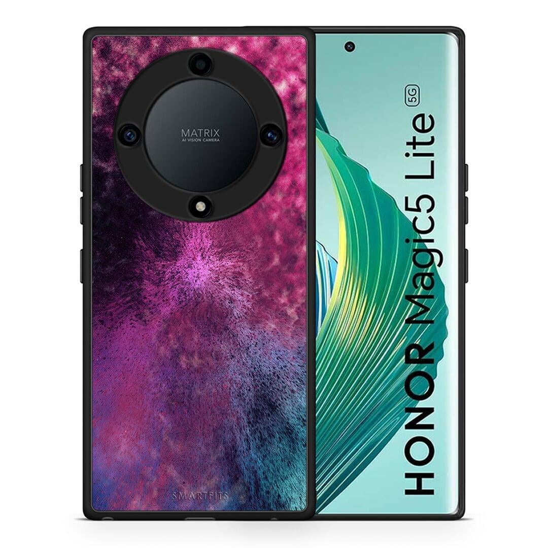 Θήκη Honor Magic5 Lite 5G / X9a Galactic Aurora από τη Smartfits με σχέδιο στο πίσω μέρος και μαύρο περίβλημα | Honor Magic5 Lite 5G / X9a Galactic Aurora Case with Colorful Back and Black Bezels