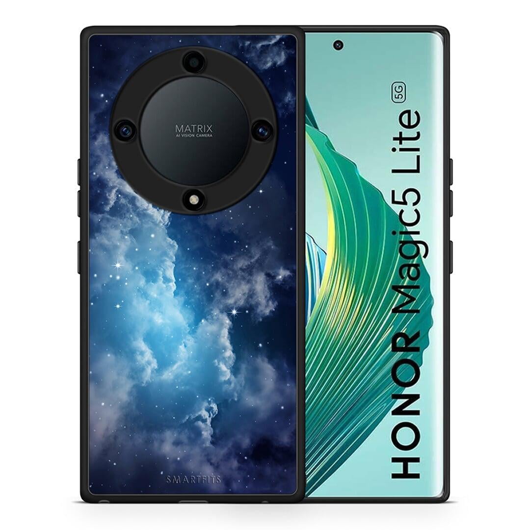 Θήκη Honor Magic5 Lite 5G / X9a Galactic Blue Sky από τη Smartfits με σχέδιο στο πίσω μέρος και μαύρο περίβλημα | Honor Magic5 Lite 5G / X9a Galactic Blue Sky Case with Colorful Back and Black Bezels