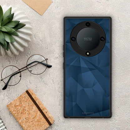 Θήκη Honor Magic5 Lite 5G / X9a Geometric Blue Abstract από τη Smartfits με σχέδιο στο πίσω μέρος και μαύρο περίβλημα | Honor Magic5 Lite 5G / X9a Geometric Blue Abstract Case with Colorful Back and Black Bezels