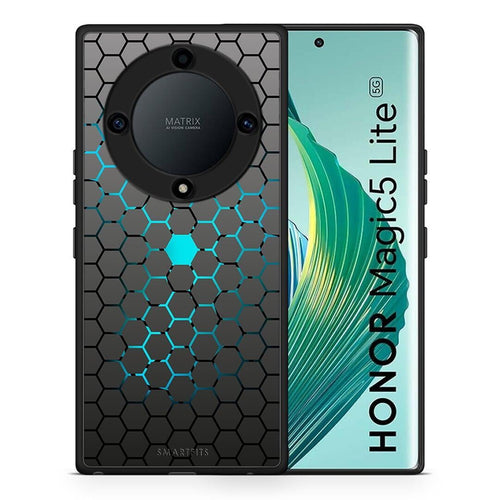 Θήκη Honor Magic5 Lite 5G / X9a Geometric Hexagonal από τη Smartfits με σχέδιο στο πίσω μέρος και μαύρο περίβλημα | Honor Magic5 Lite 5G / X9a Geometric Hexagonal Case with Colorful Back and Black Bezels