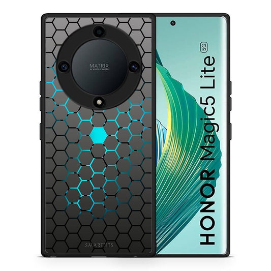 Θήκη Honor Magic5 Lite 5G / X9a Geometric Hexagonal από τη Smartfits με σχέδιο στο πίσω μέρος και μαύρο περίβλημα | Honor Magic5 Lite 5G / X9a Geometric Hexagonal Case with Colorful Back and Black Bezels