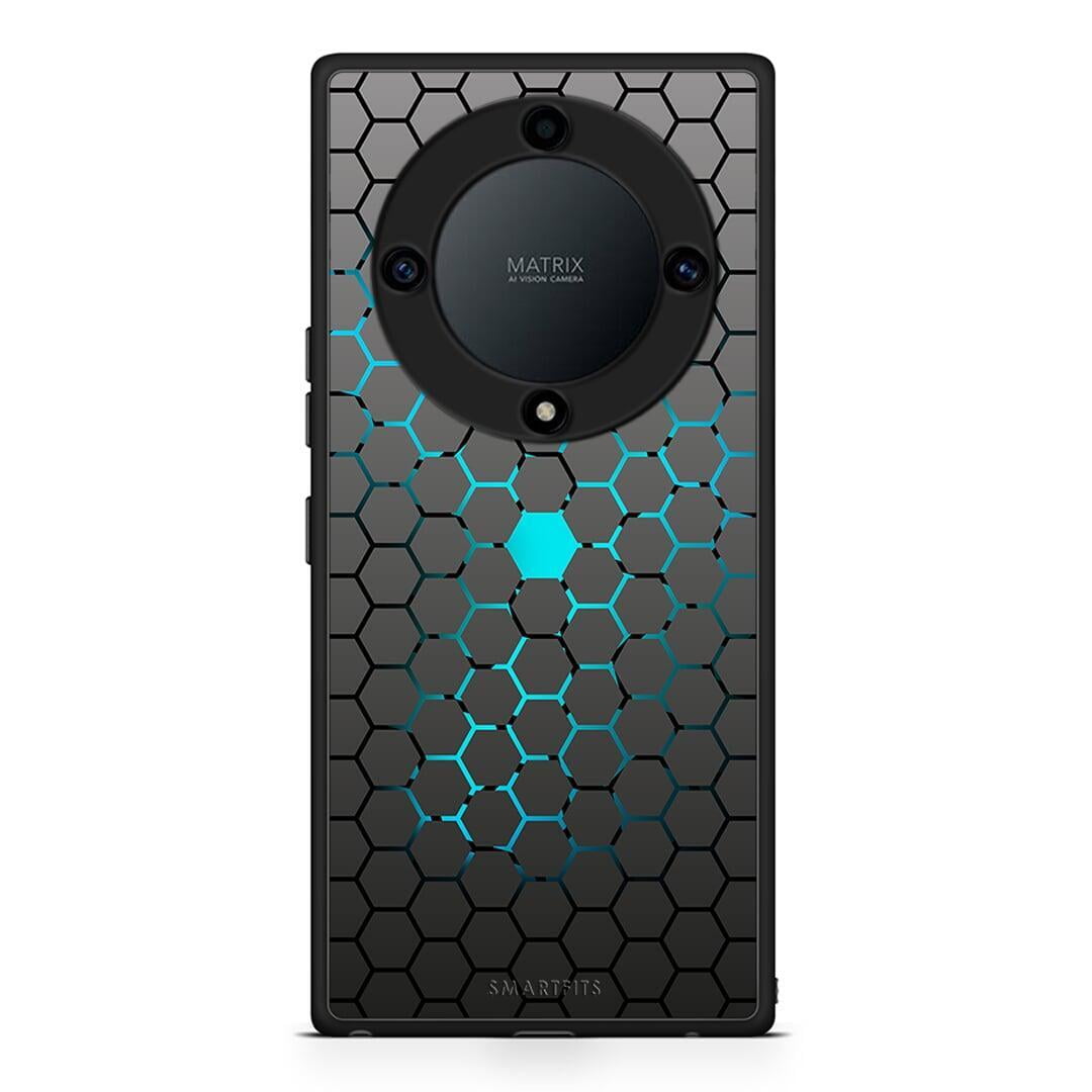 Θήκη Honor Magic5 Lite 5G / X9a Geometric Hexagonal από τη Smartfits με σχέδιο στο πίσω μέρος και μαύρο περίβλημα | Honor Magic5 Lite 5G / X9a Geometric Hexagonal Case with Colorful Back and Black Bezels