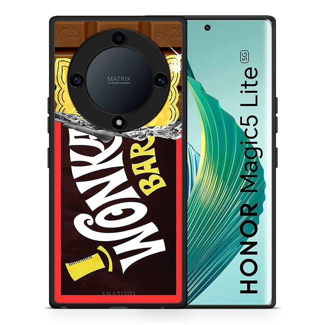 Θήκη Honor Magic5 Lite 5G / X9a Golden Ticket από τη Smartfits με σχέδιο στο πίσω μέρος και μαύρο περίβλημα | Honor Magic5 Lite 5G / X9a Golden Ticket Case with Colorful Back and Black Bezels