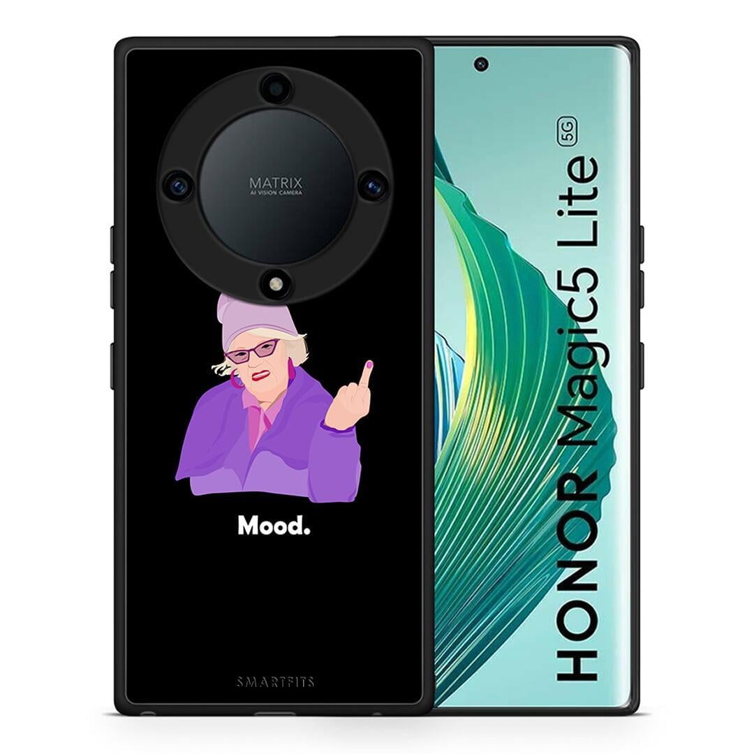 Θήκη Honor Magic5 Lite 5G / X9a Grandma Mood Black από τη Smartfits με σχέδιο στο πίσω μέρος και μαύρο περίβλημα | Honor Magic5 Lite 5G / X9a Grandma Mood Black Case with Colorful Back and Black Bezels