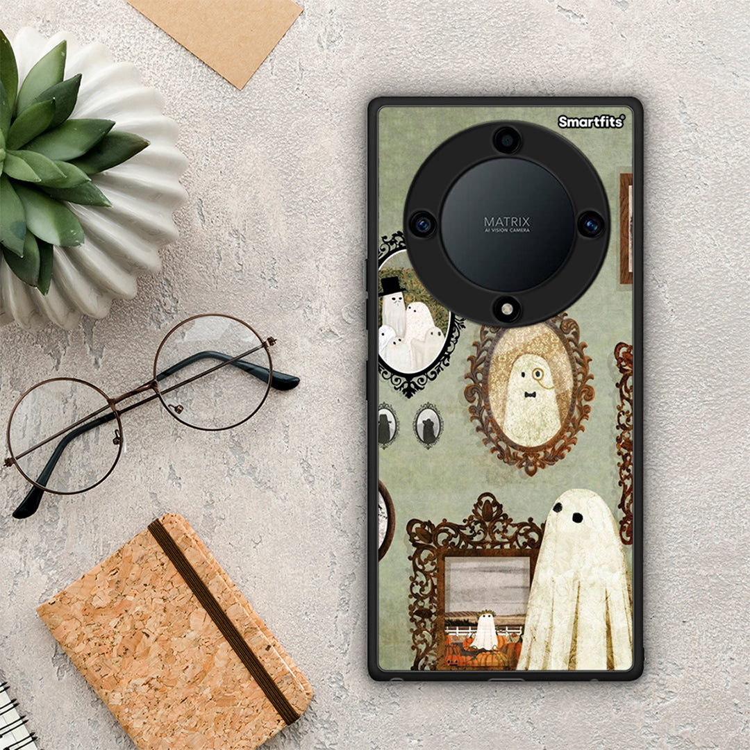 Θήκη Honor Magic5 Lite 5G / X9a Halloween Ghost Season από τη Smartfits με σχέδιο στο πίσω μέρος και μαύρο περίβλημα | Honor Magic5 Lite 5G / X9a Halloween Ghost Season Case with Colorful Back and Black Bezels