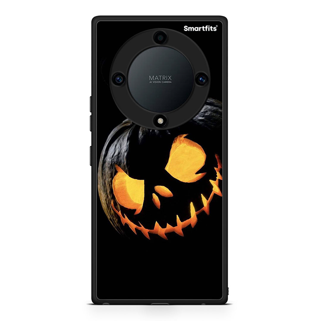 Θήκη Honor Magic5 Lite 5G / X9a Halloween Scary Pumpkin από τη Smartfits με σχέδιο στο πίσω μέρος και μαύρο περίβλημα | Honor Magic5 Lite 5G / X9a Halloween Scary Pumpkin Case with Colorful Back and Black Bezels