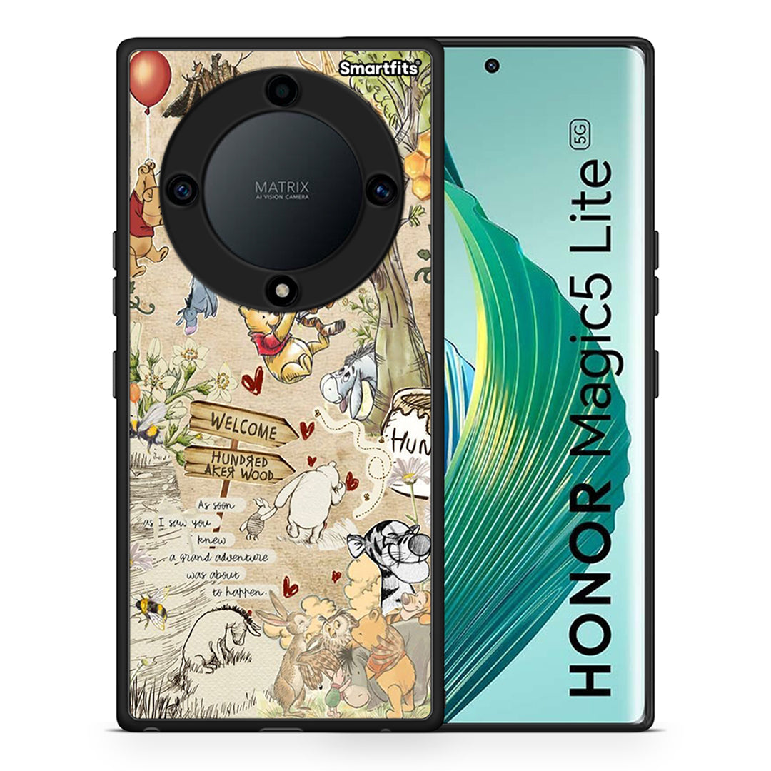 Θήκη Honor Magic5 Lite 5G / X9a Happy Friends από τη Smartfits με σχέδιο στο πίσω μέρος και μαύρο περίβλημα | Honor Magic5 Lite 5G / X9a Happy Friends Case with Colorful Back and Black Bezels