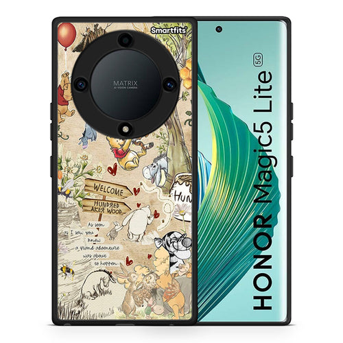 Θήκη Honor Magic5 Lite 5G / X9a Happy Friends από τη Smartfits με σχέδιο στο πίσω μέρος και μαύρο περίβλημα | Honor Magic5 Lite 5G / X9a Happy Friends Case with Colorful Back and Black Bezels