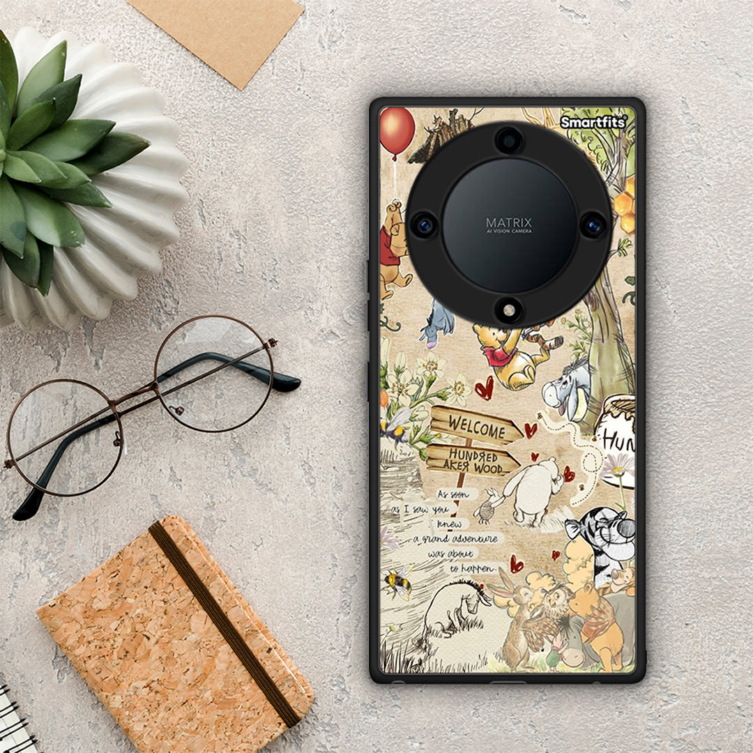 Θήκη Honor Magic5 Lite 5G / X9a Happy Friends από τη Smartfits με σχέδιο στο πίσω μέρος και μαύρο περίβλημα | Honor Magic5 Lite 5G / X9a Happy Friends Case with Colorful Back and Black Bezels