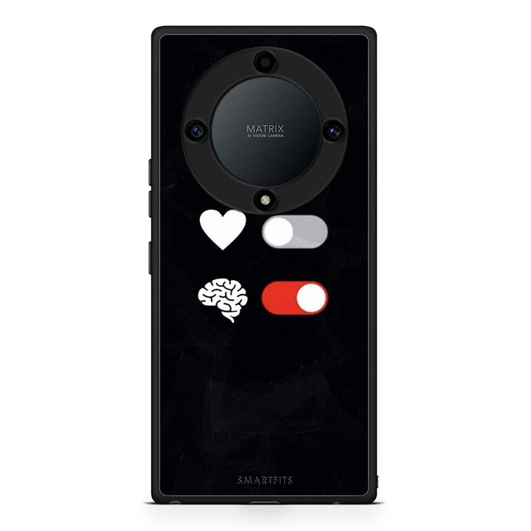 Θήκη Honor Magic5 Lite 5G / X9a Heart Vs Brain από τη Smartfits με σχέδιο στο πίσω μέρος και μαύρο περίβλημα | Honor Magic5 Lite 5G / X9a Heart Vs Brain Case with Colorful Back and Black Bezels